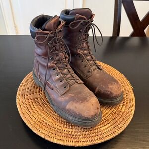 Red Wing 2408 Mens 8 Inch Steel Toe Work Boots Brown Leather USA Made Size 9.5 D
